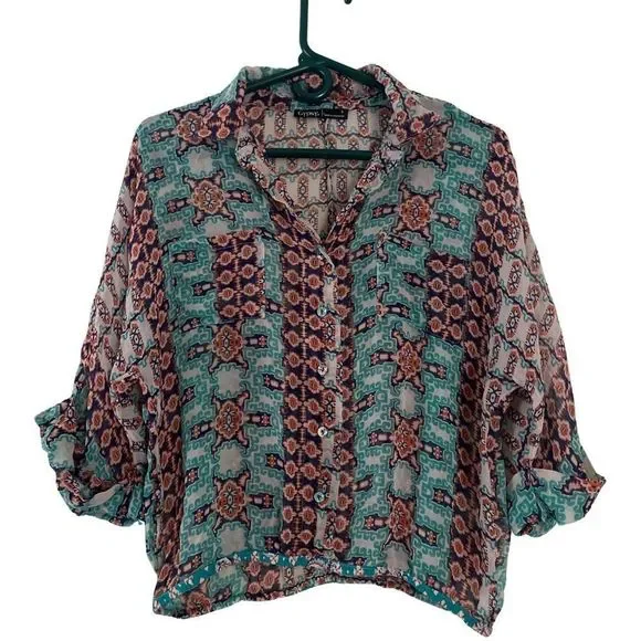 Gypsy 05 100% Silk Bohemian Blouse - Size Small - Picture 5 of 12